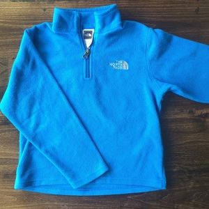 Blue quarter zip The North Face fleece.